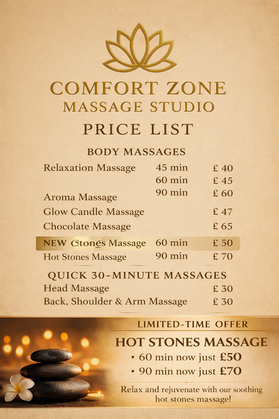 Cover photo of Comfort Zone Massage Studio